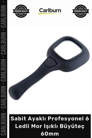 #Büyüteç Sahte Para Kontrol Merceği Sabit Ayaklı Profesyonel 6 Ledli Mor Işıklı Büyüteç 60mm