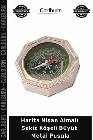 #Pusula Dayanıklı Metal Kasa Kamp Avcılık Harita Nişan Almalı Sekiz Köşeli Büyük Metal Pusula