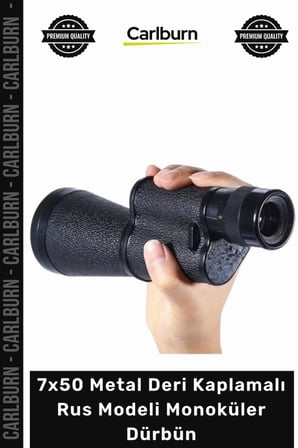 #Dürbün Profesyonel Askeri Optik Kalite 7x50 Metal Deri Kaplamalı Rus Modeli Monoküler Dürbün