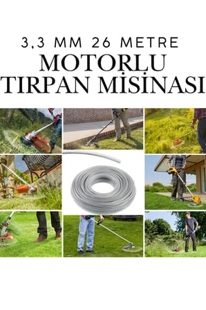 KLC Motorlu Tırpan Misinası Çelik Telli Yuvarlak 3.5 Mm 23 Metre Çim Ot Biçme Teli Güçlü Profesyonel