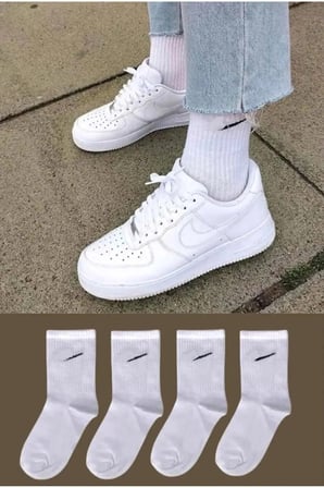 Beyaz Esnek Yumuşak Pamuklu Erkek Kadın Tenis Çorabı 5 Çift