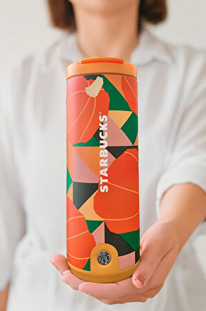 Starbucks Paslanmaz Çelik Termos Balkabağı Tasarılmı 473 ml