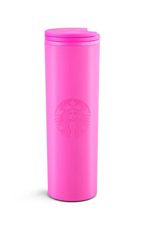 Starbucks Pembe Renkli Plastik Termos 473 Ml