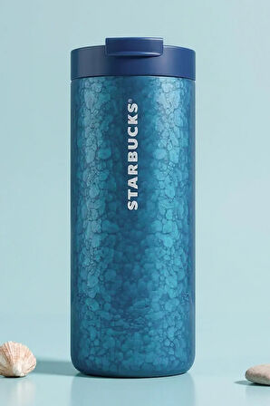 Starbucks Deniz Kabuğu Temalı Koyu Mavi Paslanmaz Çelik Termos 532 ml