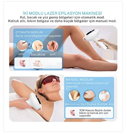 Soğuk Buz IPL Lazer Epilasyon Cihazı-5 Aşamalı Güç-999.99Atım-Otomatik ve Manuel Kullanım TF004