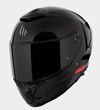 MT Thunder 4SV Solid A11 Şeffaf Vizörlü Kask Parlak Siyah 2XL