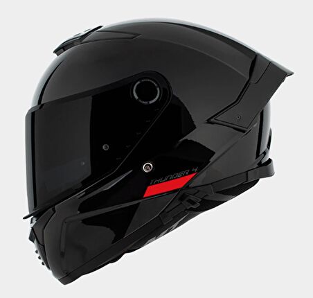 MT Thunder 4SV Solid A11 Şeffaf Vizörlü Kask Parlak Siyah 2XL