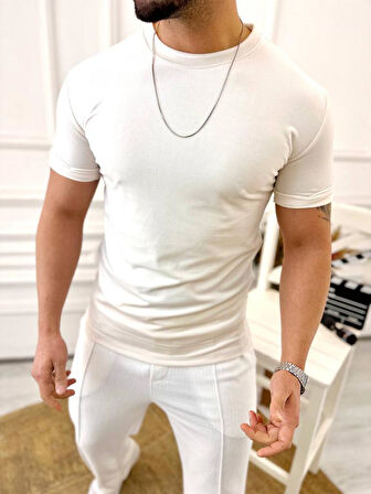  T-shirt Slim Fit Tişört Dar Kesim Kadife Tişört