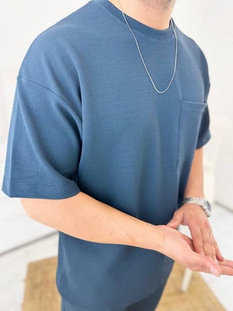 Tişört Terletmez Pamuklu Yumuşak Dokulu Oversize Tshirt Cepli Rahat Kesim Salaş Tişört