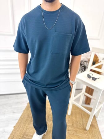 Tişört Terletmez Pamuklu Yumuşak Dokulu Oversize Tshirt Cepli Rahat Kesim Salaş Tişört