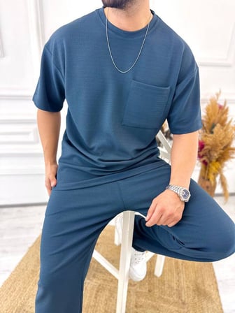 Tişört Terletmez Pamuklu Yumuşak Dokulu Oversize Tshirt Cepli Rahat Kesim Salaş Tişört