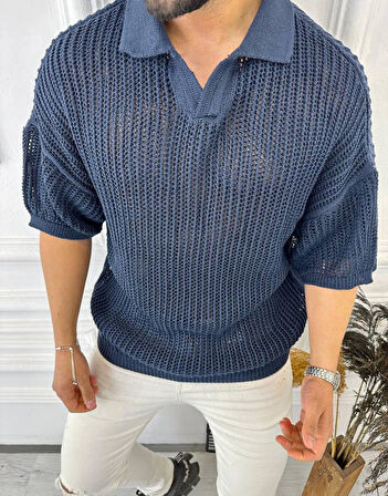 Tişört Triko Örme Tshirt Nefes Alabilen Oversize T-Shirt