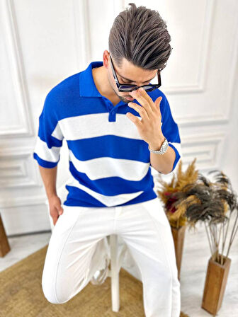 Tişört Örme Triko Tişört Nefes Alabilen Terletmez Oversize Tshirt Polo Yaka Salaş T-Shirt