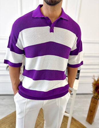 Tişört Örme Triko Tişört Nefes Alabilen Terletmez Oversize Tshirt Polo Yaka Salaş T-Shirt