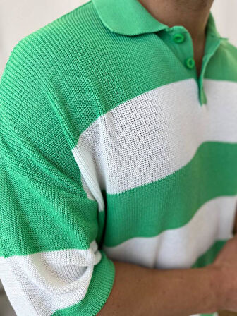 Tişört Örme Triko Tişört Nefes Alabilen Terletmez Oversize Tshirt Polo Yaka Salaş T-Shirt