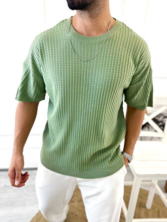 T-Shirt Nefes Alabilen Terletmez Bisiklet Yaka Tshirt Oversize Desenli Bol Kesim Tişört