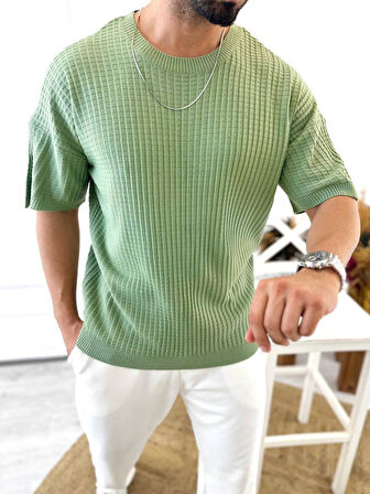 T-Shirt Nefes Alabilen Terletmez Bisiklet Yaka Tshirt Oversize Desenli Bol Kesim Tişört