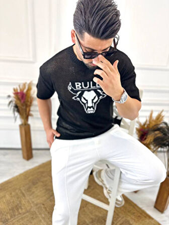 T-Shirt Nefes Alabilen Terletmez Pamuklu Fileli Tişört Oversize Tshirt Bull