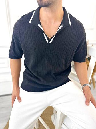 Tişört Terletmez Pamuklu T-Shirt Yumuşak Dokulu Oversize Tshirt Polo Yaka Rahat Kesim Tişört