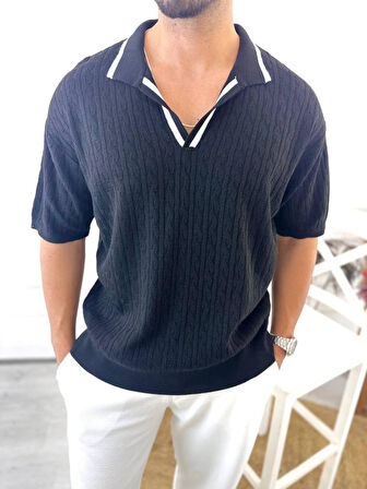 Tişört Terletmez Pamuklu T-Shirt Yumuşak Dokulu Oversize Tshirt Polo Yaka Rahat Kesim Tişört