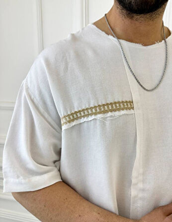 T-Shirt Nefes Alabilen Terletmez Oversize Salaş Keten Tişört