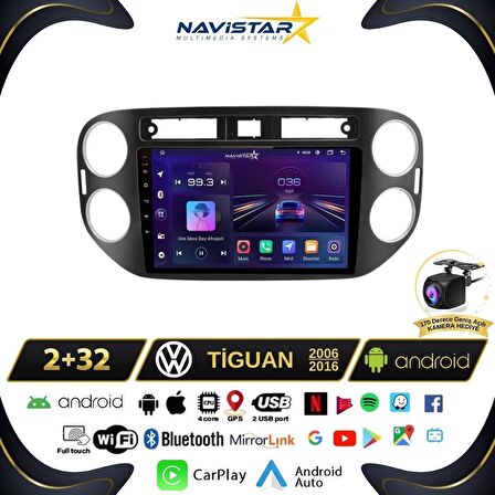 Volkswagen Tiguan 2+32GB Android 13 Kablosuz Carplay 2006-2016 Navigasyon Multimedya Sistemi 