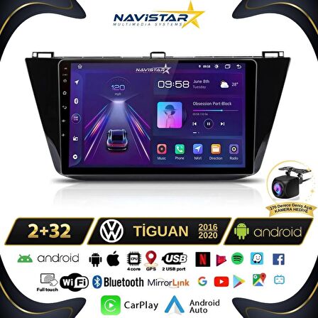 VW Tiguan 2+32 GB Kablosuz Carplay 2016-2020 Android 13 Navigasyon Multimedya Sistemi