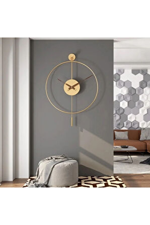 Gold Timelles Tiktok - Büyük Boy (50 X 75CM) Quartz Mekanizmalı Modern Duvar Saati