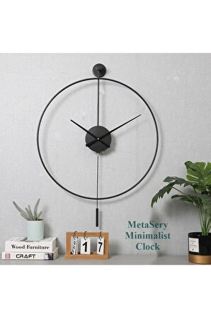 Timelles Siyah Tiktok Büyük Boy (50X75CM) - Siyah 35 Cm Akrep Yelkovan , Metal Duvar Saati