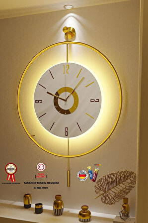 İskandinav Kadran Gold (BÜYÜK BOY 50X75CM) ( 3adet Pil Gelmektedir)-metal (MOBİLYA) Duvar Saati