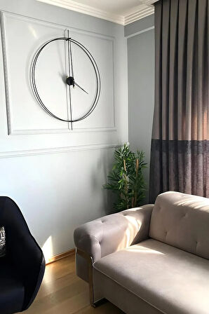 TimeLock XXL 80 Cm Siyah Modern Dekoratif Metal Duvar Saati