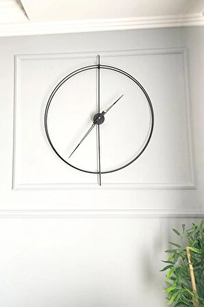 TimeLock XXL 80 Cm Siyah Modern Dekoratif Metal Duvar Saati
