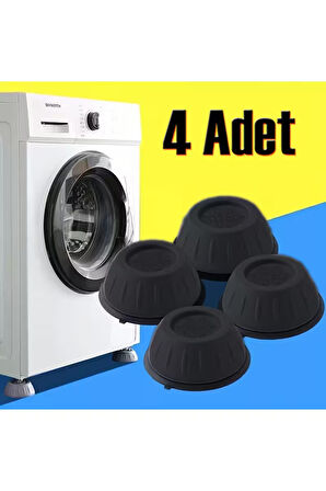 Çamaşır Makinesi Titreşim Önleyici Kaydırmaz Vantuzlu Ayak Stoper 4 Adet Kanepe Yatak Masa Yükseltme