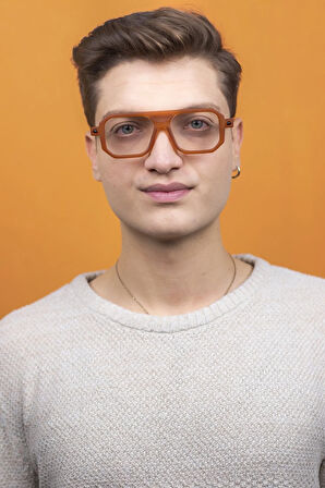 Hathor Ünisex Mavi Işık Korumalı Bilgisayar Ekran Gözlüğü ( Kiremit )