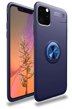 Newface Apple iPhone 11 Pro Kılıf Range Yüzüklü Silikon - Mavi