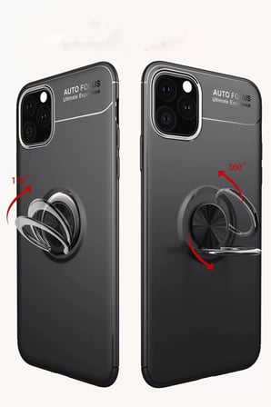 Newface Apple iPhone 11 Pro Kılıf Range Yüzüklü Silikon - Mavi