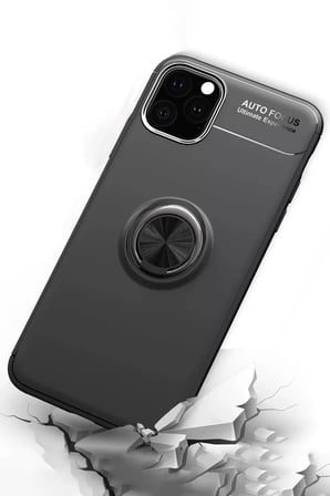 Newface Apple iPhone 11 Pro Kılıf Range Yüzüklü Silikon - Mavi