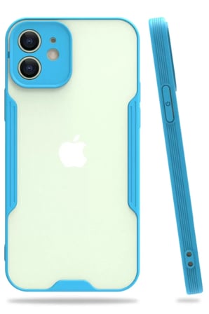 Newface Apple iPhone 12 Kılıf Platin Silikon - Mavi