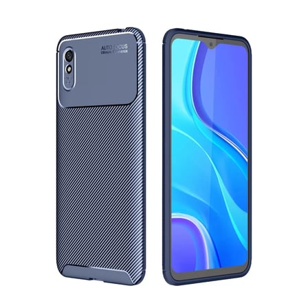Newface Xiaomi Redmi 9A Kılıf Auto Focus Karbon Kapak - Lacivert