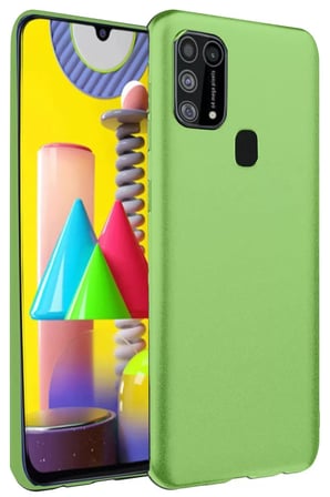 Newface Samsung Galaxy M31 Kılıf Nano içi Kadife Silikon - Yeşil