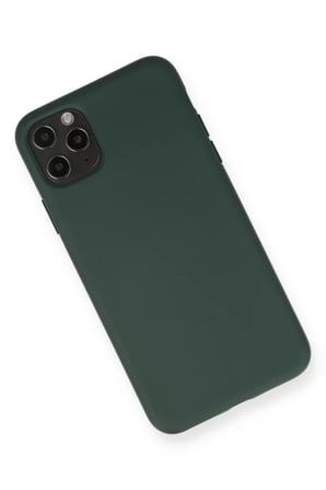 Newface Apple iPhone 11 Pro Max Kılıf Nano içi Kadife Silikon - Koyu Yeşil