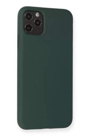 Newface Apple iPhone 11 Pro Max Kılıf Nano içi Kadife Silikon - Koyu Yeşil