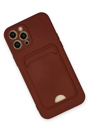 Newface Apple iPhone 12 Pro Max Kılıf Kelvin Kartvizitli Silikon - Bordo