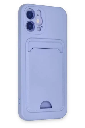 Newface Apple iPhone 12 Kılıf Kelvin Kartvizitli Silikon - Lila