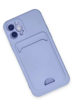 Newface Apple iPhone 12 Kılıf Kelvin Kartvizitli Silikon - Lila