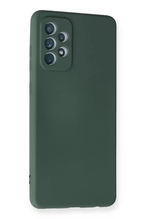 Newface Samsung Galaxy A72 Kılıf Nano içi Kadife Silikon - Koyu Yeşil