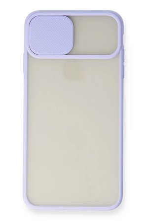 Newface Apple iPhone XS Max Kılıf Palm Buzlu Kamera Sürgülü Silikon - Lila