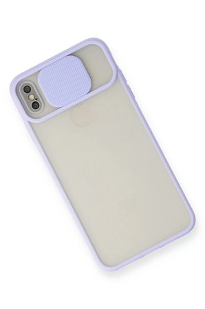 Newface Apple iPhone XS Max Kılıf Palm Buzlu Kamera Sürgülü Silikon - Lila