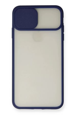 Newface Apple iPhone XS Max Kılıf Palm Buzlu Kamera Sürgülü Silikon - Lacivert
