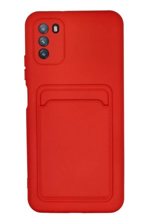 Newface Xiaomi Pocophone M3 Kılıf Kelvin Kartvizitli Silikon - Kırmızı